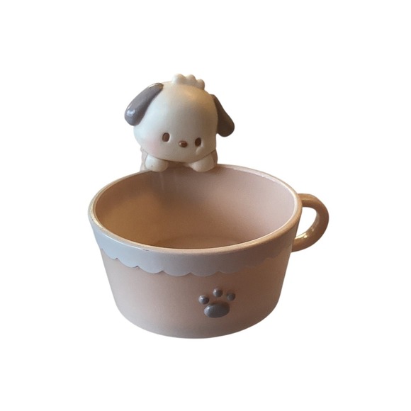Sanrio Other - Sanrio Pochacco Miniature Cup Figure 2022 Pink Kawaii Collectible Figurine